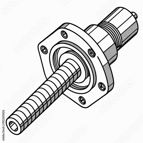 Industrial Screw Jack Illustration - Lifting Mechanism Detail