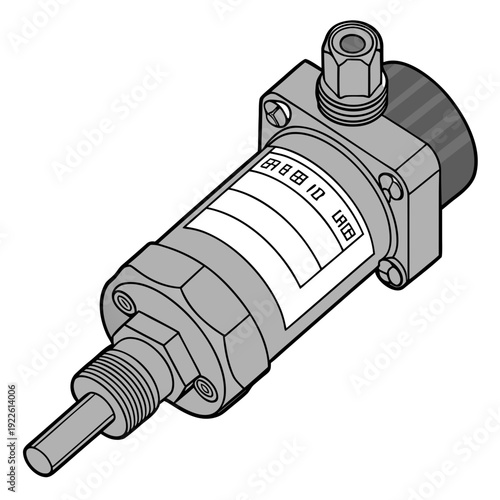 Industrial Sensor Vector Illustration - Electronic Measurement Device