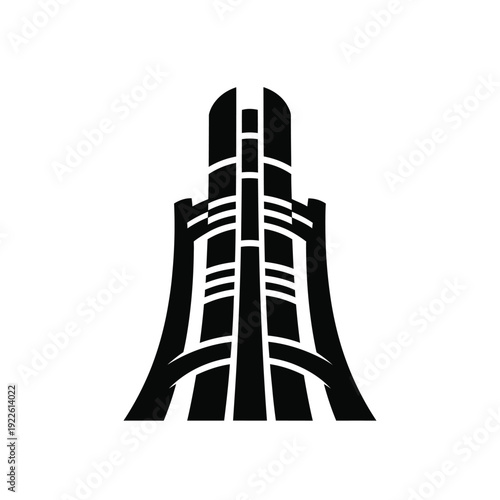 Vector illustration icon modern black and white abstract architectural structure illustration