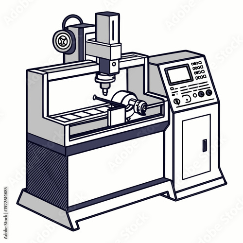 Modern CNC milling machine for precision manufacturing, industrial equipment.