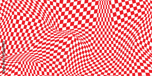 Textured red checkered tablecloth vector background isolated on white. Modern vecto eps 10