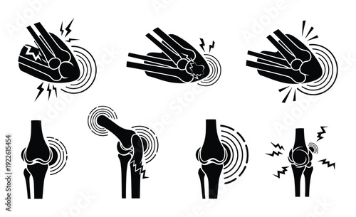 Joint Pain Elbow Knee Hip Pain Medical Diagram Illustration