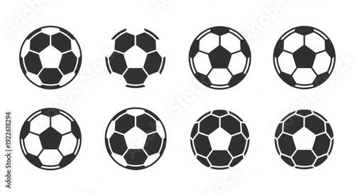 Collection of Minimalist Soccer Ball Vector Icons