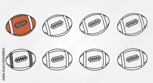 American Football Icon Set Collection