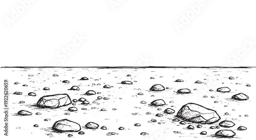 Hand Drawn Desert Terrain Sketch Illustration