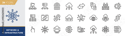 Network & IT Infrastructure Line Icons Pack