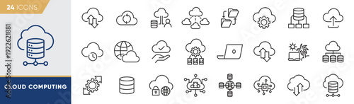 Cloud Computing & Online Infrastructure Line Icons Pack
