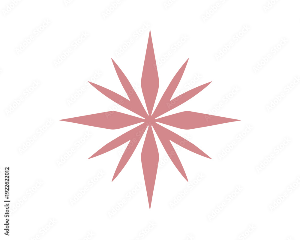 Obraz premium Starburst shape vector illustration, ornamental design, modern decorative form