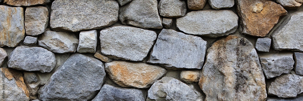 Fototapeta premium Rough gray stone wall texture in ancient structure Generative AI