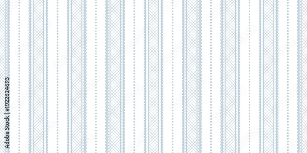 Obraz premium Lacy vertical blue stripes seamless pattern vector overlay isolated background