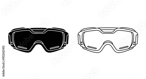 Sleek futuristic goggles design with black and white color scheme Vector