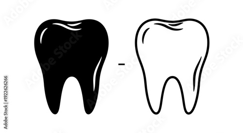 Healthy tooth vs decayed tooth dental care illustration concept Vector