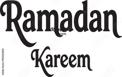 Ramadan kareem greeting in elegant black calligraphy