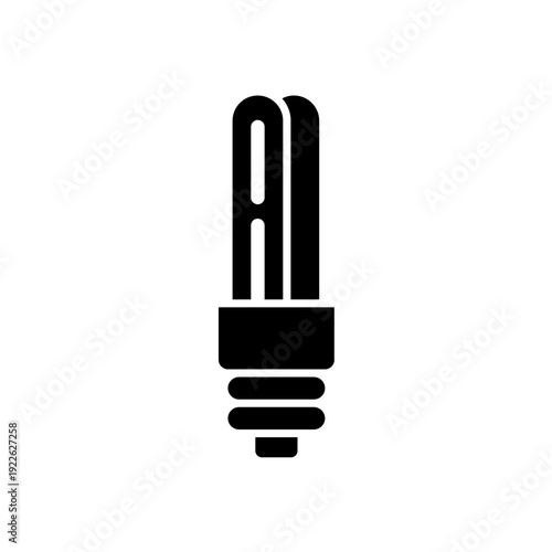Energy saving light bulb silhouette, vector icon