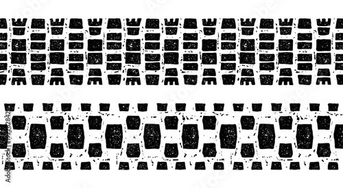 Seamless Off Road Tire Tread Pattern Black and White Grunge Texture Background