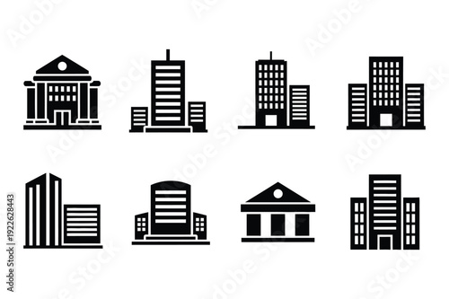 Building Icons - Architecture, City, Office, Bank