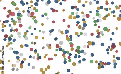 Festive and colorful confetti or bubbles, abstract background with circles on a white backdrop, per