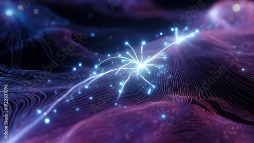 Abstract image of glowing interconnected lines suggesting networks or neural pathways