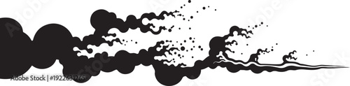 Black ink splatter on white background abstract art design
