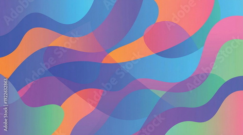 Colorful abstract waves with various shapes and vibrant hues