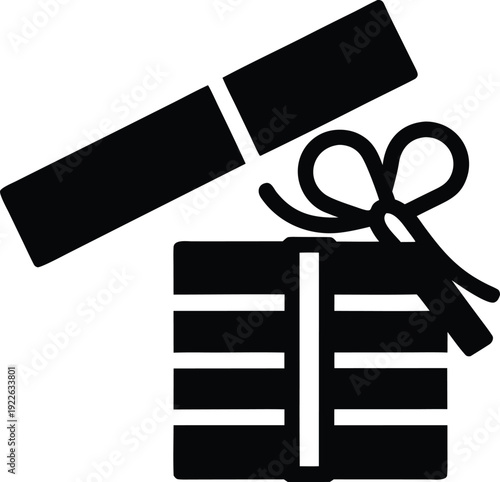 wrapping gift in fabric instead of paper silhouette vector illustration on transparent background