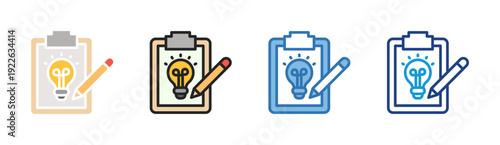 Idea Writing icon set multiple style collection