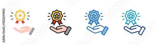 Award icon set multiple style collection