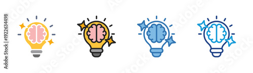 Spark Idea icon set multiple style collection