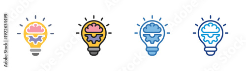 Badge Idea icon set multiple style collection