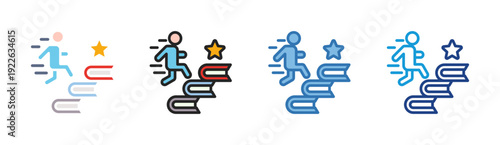 Goal Progress icon set multiple style collection