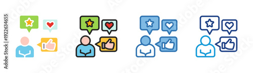 Feedback icon set multiple style collection