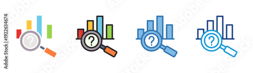 Data Analysis icon set multiple style collection