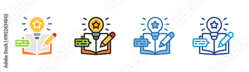 Creative Learning icon set multiple style collection