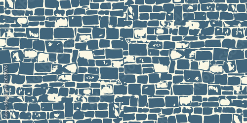 Abstract brush stroke painting Blue and white brush seamless pattern Dirty blue, navy pattern. Gruge texture seamless background.