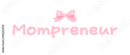 Mom only pastel pink rounded lettering with cute ribbon bow for feminine brand logo