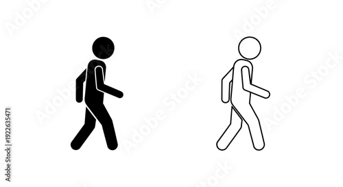 Diverse pedestrians walking side by side, one in dark clothes and the other in light clothes Vector