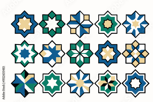 islamic geometric patterns vector art