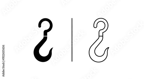 Minimalist hook icon design vector illustration art Vector