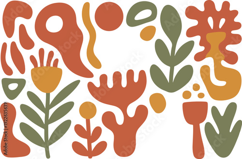 Seamless nature and butterfly pattern with flowers and hearts for wallpaper and design