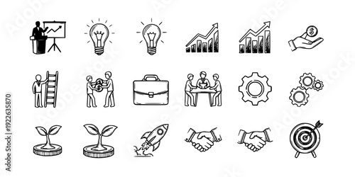 Entrepreneur Startup Founder Presenting Idea Silhouette