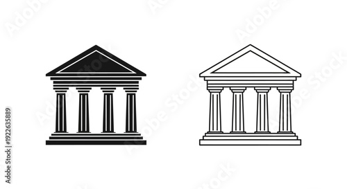 Ancient greek architecture, classical greek temple, greek architecture Vector