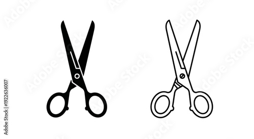 Black and white scissors icon design, vector illustration, simple scissors symbol Vector