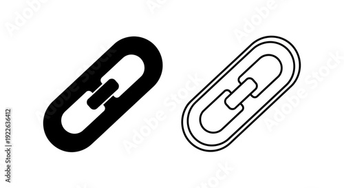 Black and white clipart of two different styles of paperclips Vector