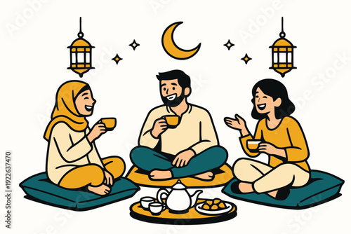 friends chatting over tea