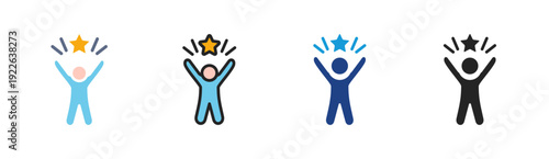 Achievement icon set multiple style collection