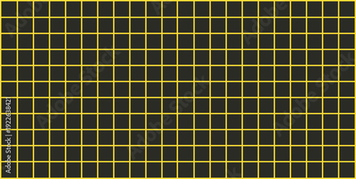 Black and yellow square ceramic tile grid seamless background