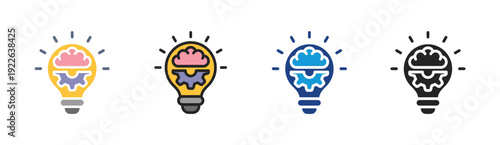 Badge Idea icon set multiple style collection