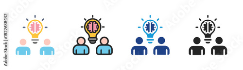 Team Idea icon set multiple style collection