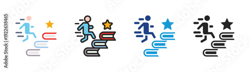 Goal Progress icon set multiple style collection