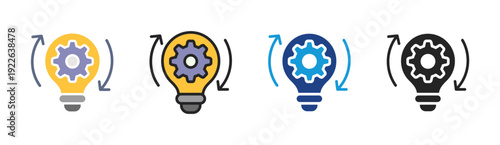 Innovation Cycle icon set multiple style collection